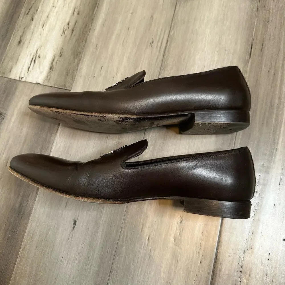 Roberto Cavalli Men's Loafers Slip On Brown Size 42 US 9